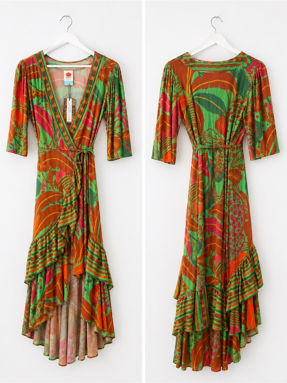 FARM Rio Colorful High Low Wrap Dress size XS - Picture 6 of 6